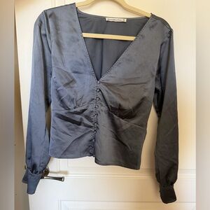 Abercrombie & Fitch women’s blue satin Buttoned Blouse